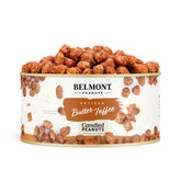 Belmont Peanuts butter toffee peanuts in a 20 oz jar for indulgent snacking.