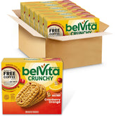 Belvita Cranberry Orange breakfast biscuit pack shown for on-the-go energy.