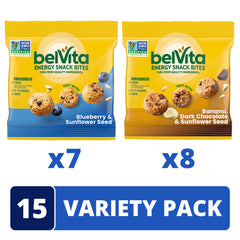 Belvita Banana Dark Chocolate and Sunflower Seed bites ready for a quick pick-me-up.