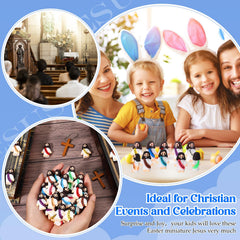 Bememo Easter egg hunt visualization with Jesus figures enhancing the experience.