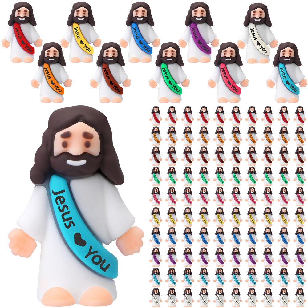 Bememo little Jesus figures pack in vibrant colors for Easter crafts and gifts.