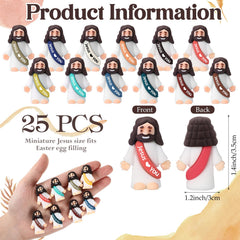 Bememo multicolor miniature Jesus figures made of durable rubber with smooth finish
