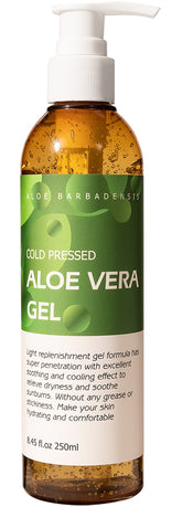 Benatu Aloe Vera Gel face bottle showing soothing hydration for daily skin care.