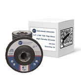 Benchmark Abrasives 4.5-inch flap disc front view showing Type 29 zirconia for efficient metal grinding