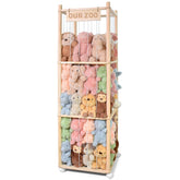 BENCHRY stuffed animal storage stand front view highlighting large toy capacity.