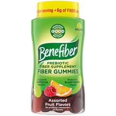 Benefiber gummies assorted fruit bottle showing daily digestion support