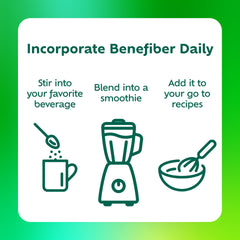 Spoon shows four-teaspoon measurement for daily fiber.