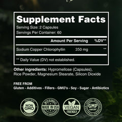 Pouring Benevolent Nourishment chlorophyll capsules for easy daily use