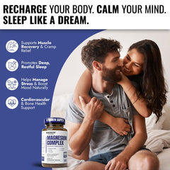 Benevolent Nourishment Magnesium Complex bottle label close-up highlighting 5-in-1 blend