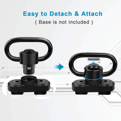 Bengor aluminum sling mounts ready for two-point webbing use.