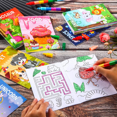 BenLouis mini coloring book pages shown, each with six pages of fun patterns