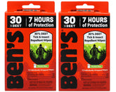 Ben's 30% DEET mosquito-tick-wipes-24-pack for reliable outdoor protection.