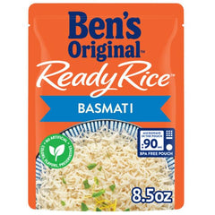 BEN'S ORIGINAL Ready Rice Basmati long-grain close-up highlights light texture for appetizing bowls.