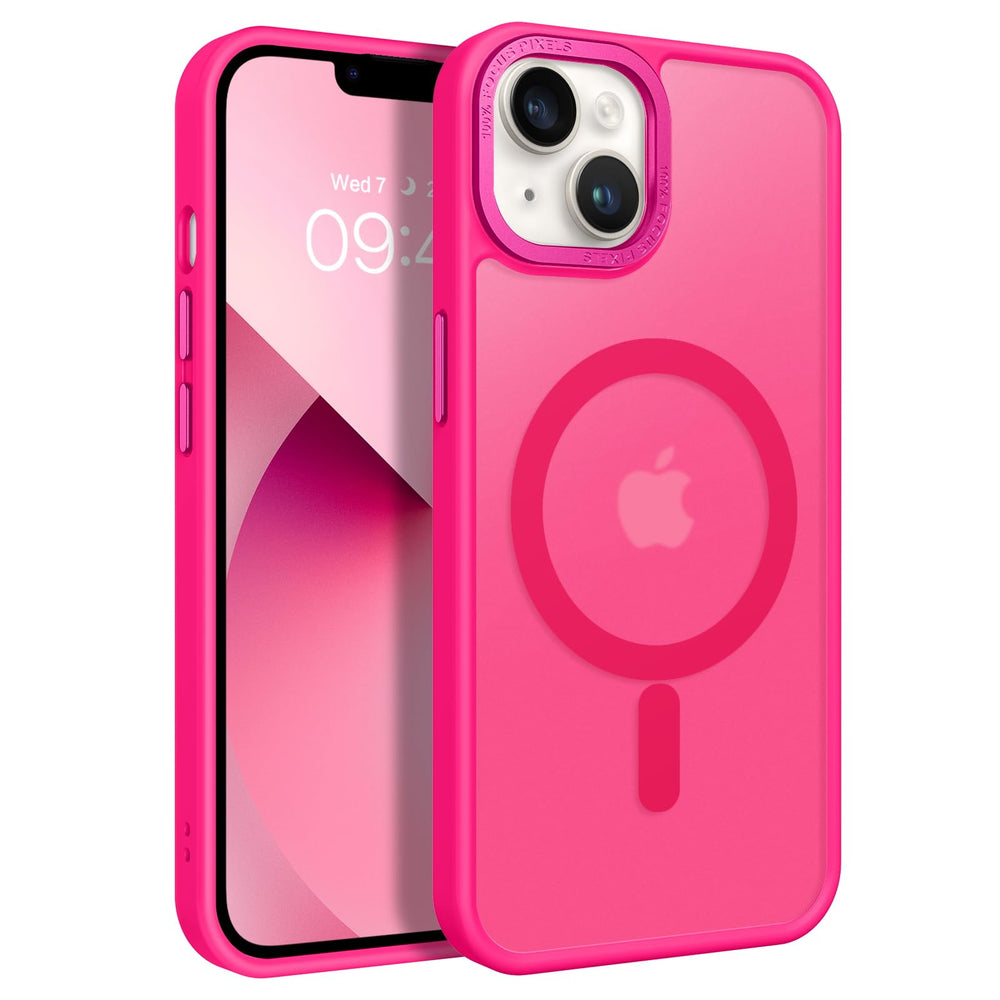 Bentoben pink case with translucent matte back protects logo and resists fingerprints.