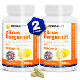 BergaMet Citrus Bergamot supplement bottle showing potency and Italian origin for clean antioxidant support