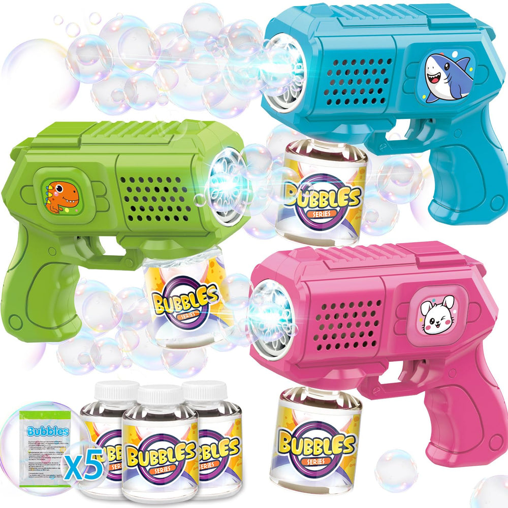 Beria Bubble Guns 3-pack with light-up bubbles for outdoor play
