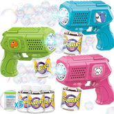 Beria Bubble Guns 3-pack with light-up bubbles for outdoor play