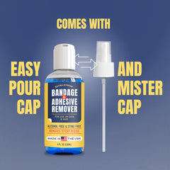 Berkland Sting-Free Adhesive Remover close-up on skin showing skin-friendly formula.