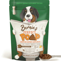 Bernie's Perfect Poop bottle on the counter supporting gut health