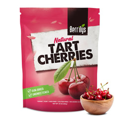 Berrilys dried tart cherries unsweetened, ideal for healthy snacking and recipe boosts.