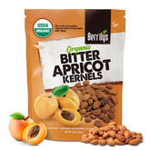Berrilys organic bitter apricot kernels packaging showing premium pantry quality for recipes