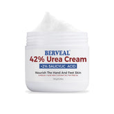 BERVEAL Urea Cream bottle shows high-concentration hydration for dry heels