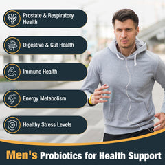 Besenify Probiotics for Men natural blend with Cranberry Turmeric Goji and Amla on label.