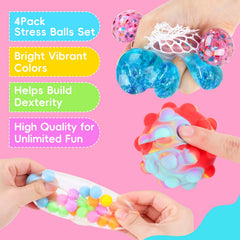 Besnel stress balls with star glitter for engaging visual feedback