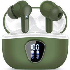 Besnoow wireless earbuds with LED display showing battery status and 48H playback