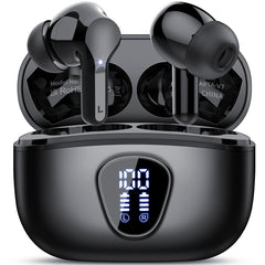 BESNOOW wireless earbuds with LED display show battery status at a glance
