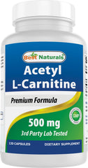 Best Naturals Acetyl L-Carnitine 500mg bottle for daily use
