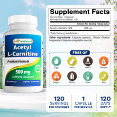 Close-up of Best Naturals Acetyl L-Carnitine capsules