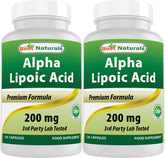 Best Naturals Alpha Lipoic Acid 200mg bottle for daily antioxidant support.