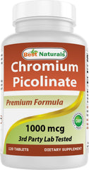 Best Naturals Chromium Picolinate bottle close-up for daily micronutrient support.
