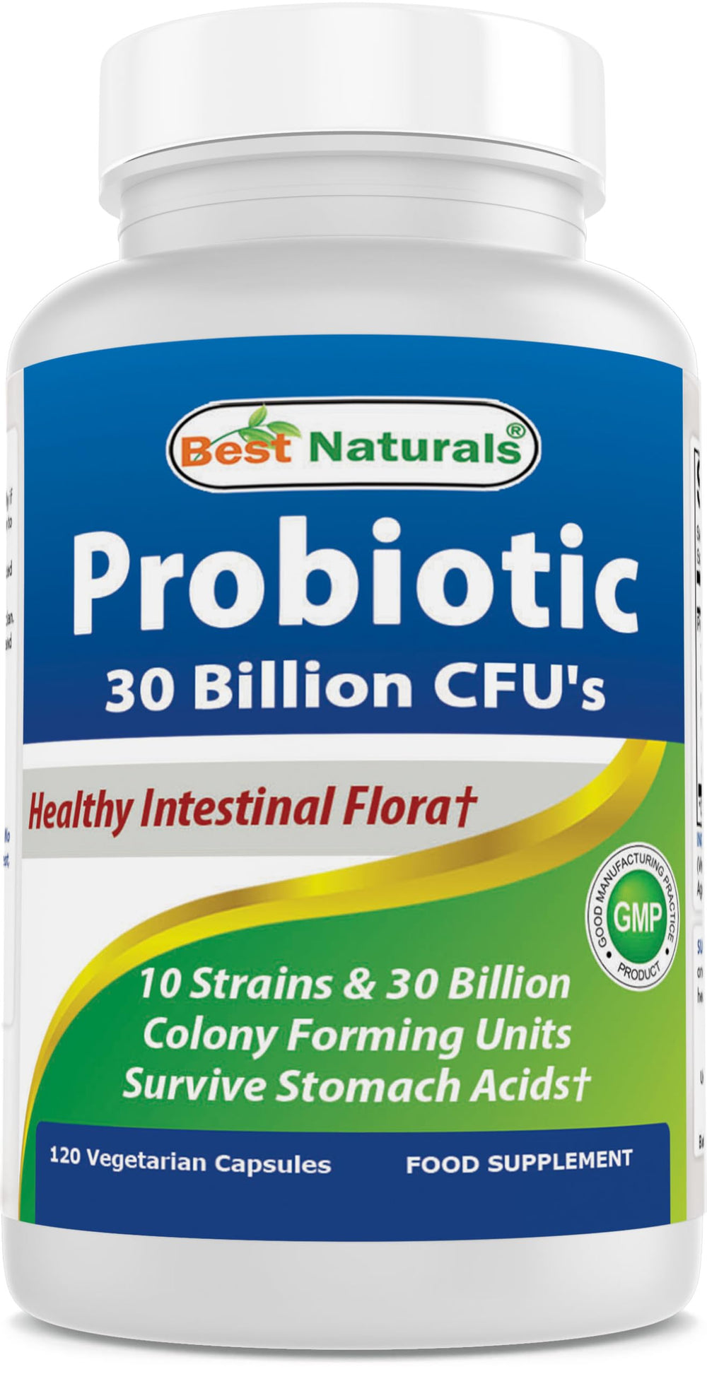 Best Naturals Probiotic bottle front—supports daily gut balance.