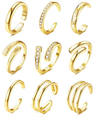 Besteel toe rings close-up shows brilliant 14K gold-filled shine for daily wear