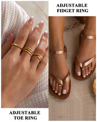 Besteel 2-row design toe ring highlights versatile style for layered beach outfits