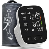 BESTEK Blood Pressure Monitor front view shows a compact, easy home health companion for daily checks.