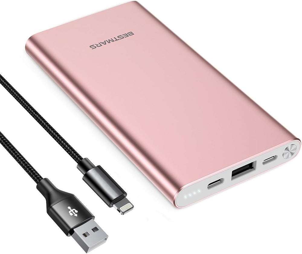 BESTMARS Pink Power Bank in compact design ideal for travel and daily use