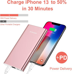 BESTMARS pink power bank shows 20W fast charging capability