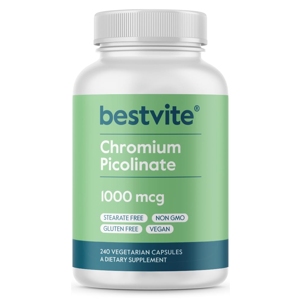 BESTVITE Chromium Picolinate 1000mcg capsules bottle front for daily support