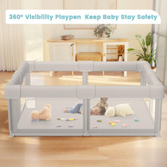 Besuhot playpen gate with outer zipper for easy access.