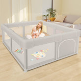 Besuhot Baby Playpen outer view showing 360° visibility for caregivers.
