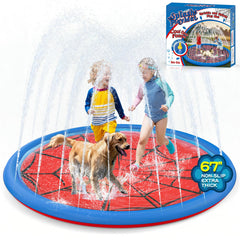 Betheaces non-slip splash pad top view shows a spacious 67-inch surface for safe play.