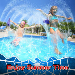 Betheaces splash pad kids and dogs playing on the large surface area.