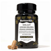 Better Alt 8800mg Shilajit bottle front highlights a potent all-in-one energy supplement.
