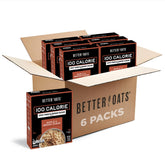 Better Oats maple brown sugar oatmeal front box shows convenient 60 servings for quick breakfasts.