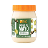 BetterBody Foods Avocado Oil Mayo bottle close-up highlighting neutral flavor for dressings.
