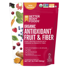 BetterBody Foods Antioxidant Blend bottle front label highlighting organic ingredients for daily nutrition.