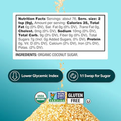 BetterBody Foods Organic Coconut Sugar granulated texture ideal for baking